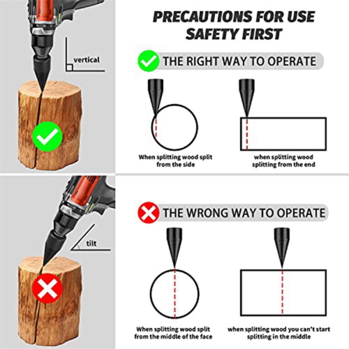 Firewood Splitter Simple Wood Removable Drill Bit Heavy-Duty Electric Screwdriver 2