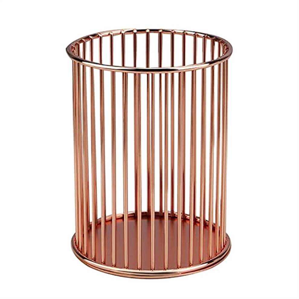 Pen Holder, Mesh Pencil Holder Cup, for Desk Office Organizer,Rose Gold Round-image-OPC-PJ89D97-NEW