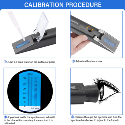 Refractometer Beer Wort Sugar Alcohol Meter 0-30%1.000-1.120 Specific Handheld Tool Hydrometer Tester 1