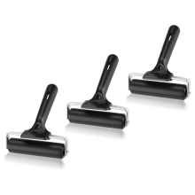 3 Pcs Rubber Roller Stamping Gluing Tool for Printmaking, Application,3.75 Inches Width Size