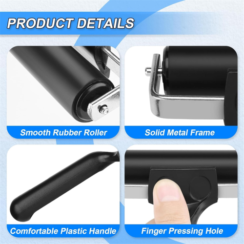 3 Pcs Rubber Roller Stamping Gluing Tool for Printmaking, Application,3.75 Inches Width Size 2