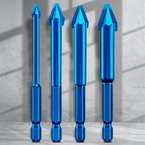 4Pcs Hex Shank High Hardness Eccentric Drill Precision Glass Tile Ceramic Punching Rock Slab Triangle Bit 6-12mm 1