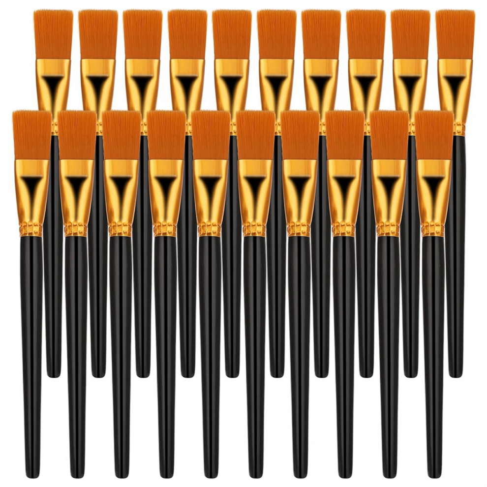 Jehiatek 20 Pcs Flat Brush Set, 1 Inch Wide Watercolor Brushes Oil Painting Brushes, Big Paint Professional