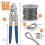 Wire Rope Crimping Tool,50FT Rope,Wire Tool Kit with 200PCS Aluminum Loop Sleeve,Wire 2