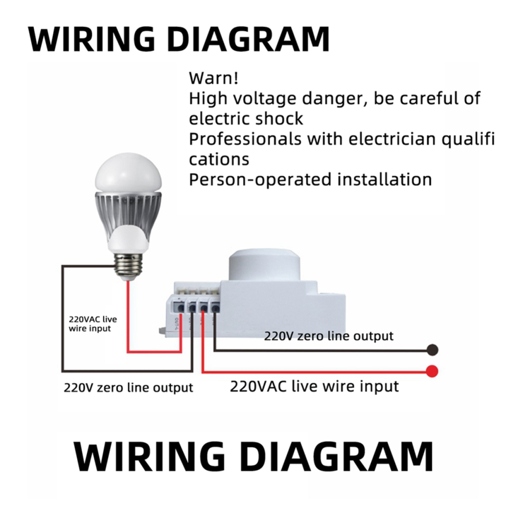 5.8Ghz Microwave Radar Sensor Switch Knob Adjustment Led Light Human Motion Detector 4853504624809
