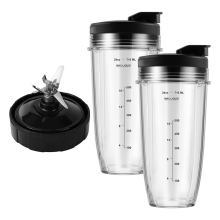 Blender Replacement Parts for , 24Oz Cups with To-Go Lids, 7 Fins Extractor Blade