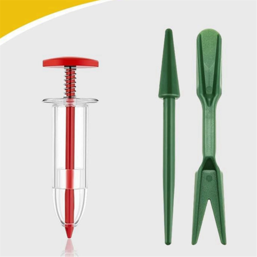 Mini Seed Spreader, Manual Seedlings Dibber and Widger Set, Handheld Garden Sower Planter for Tiny Seeds 2