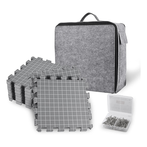 Blocking Mats for Knitting & Crochet Project, Boards with Grids Needlepoint or Crochet,Knitting Grey