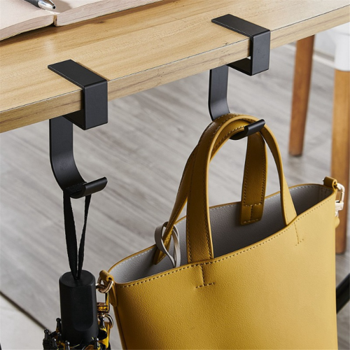 10 Shaped Table Edge Hook Student Desk Side Hanging Bag Removable Office Handbag Holders Hooks White 2