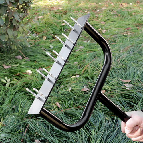 Lawn Aerator Spike Metal Manual Dethatching Soil Aerating LawnPre-Grass Garden Tools 2