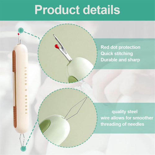 2 in 1 Needle Threader Seam Ripper, Threading and Kit Ripper Tool Rippers (3PCS) 2