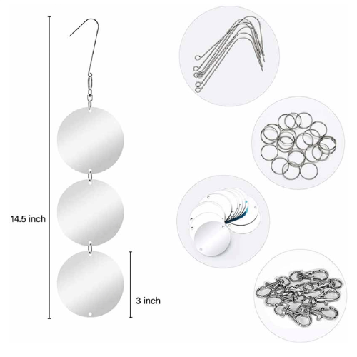 Upgraded Mirror Reflective Bird Repellent Scare Discs Set Highly Double-Sided Reflectors 2
