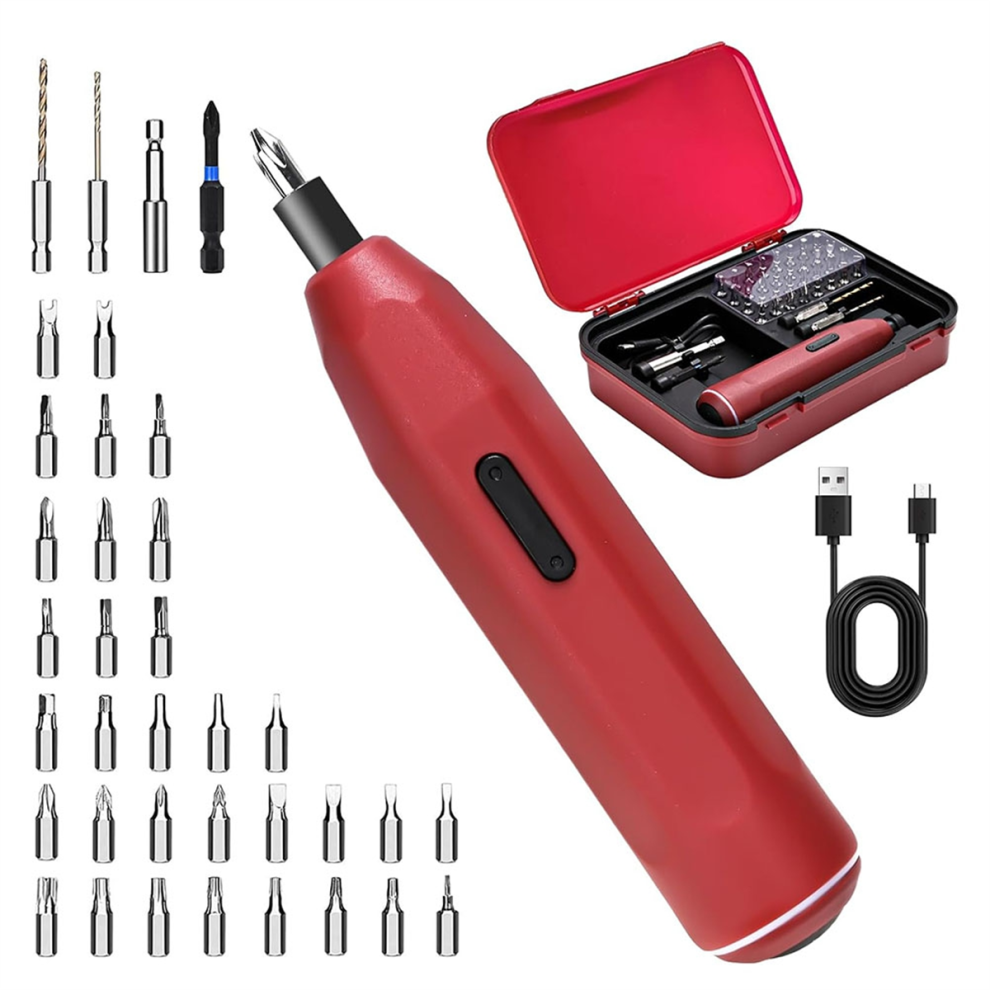 Electric Screwdriver,3.6V Cordless Power Screwdriver,Cordless Drill,32-In-1 S2-Steel Bits,Max 8 M,1500 MAh 800 Times-image-OPC-PJ89P8T-NEW