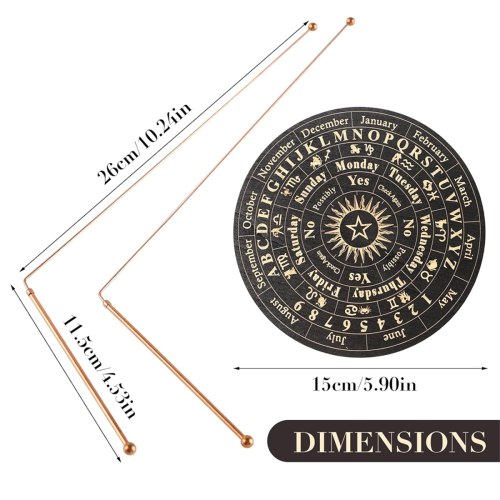 Copper Dowsing Rods - 2PCS Divining Rods+Dowsing Pendulum + Divination Mat- Water, Treasure, Buried Items Etc 2