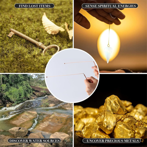Copper Dowsing Rods - 2PCS Divining Rods+Dowsing Pendulum + Divination Mat- Water, Treasure, Buried Items Etc 1