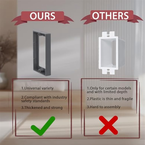 1/2inch Single Gang Outlet Box Extender-Electrical Extender Solution for Electrical Switches & Outlets 2