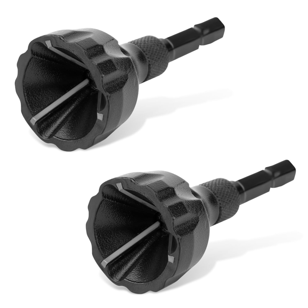 2Pcs Deburring External Chamfer Tool, 1/4 Inch Hex Shank Tool Rotary Remove Burr Chamfering Drill Bit 4853504650976