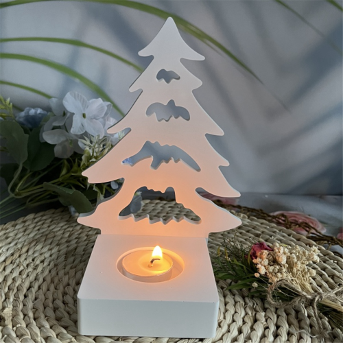Christmas Tree and House Silicone Mold Set for DIY Cement Plaster Casting, Combination Decoration