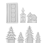 Christmas Tree and House Silicone Mold Set for DIY Cement Plaster Casting, Combination Decoration 6
