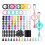 15 Sets Silicone Beaded Ring Making Kit,65mm Round Beads Keychain Tassel for DIY 7