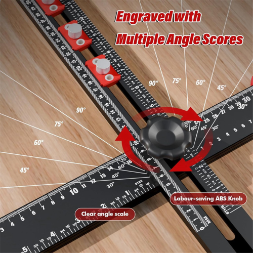 Woodworking 2 in 1 Drilling Positioning Ruler Combination Angle -Shaped Cabinet Hardware Jig 1