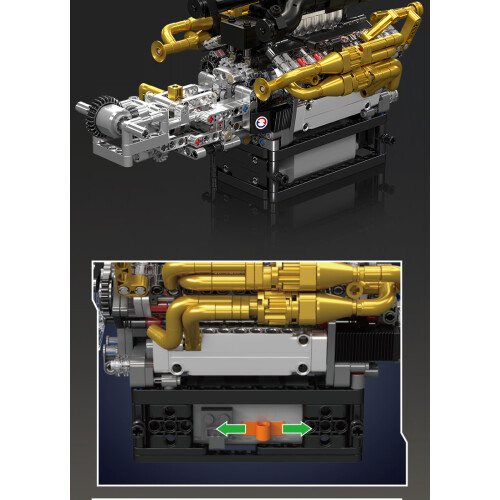 V12 engine model mechanical creative building block toy set toy holiday gift 1