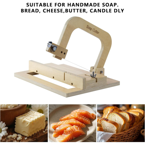 Wooden Soap Cutters for Making,Soap Slicer DIY Soap,Cheese,Butter,Cake,Bread Making.Adjustable Wire Cutter 1