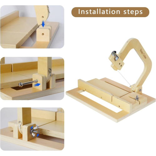 Wooden Soap Cutters for Making,Soap Slicer DIY Soap,Cheese,Butter,Cake,Bread Making.Adjustable Wire Cutter 2