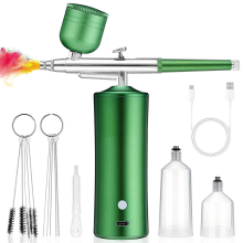 Airbrush Kit with Compressor, Non-Clogging Air BrushGun 0.3mm Nozzle and Cleaning Brush Set for Makeup, Nail Art