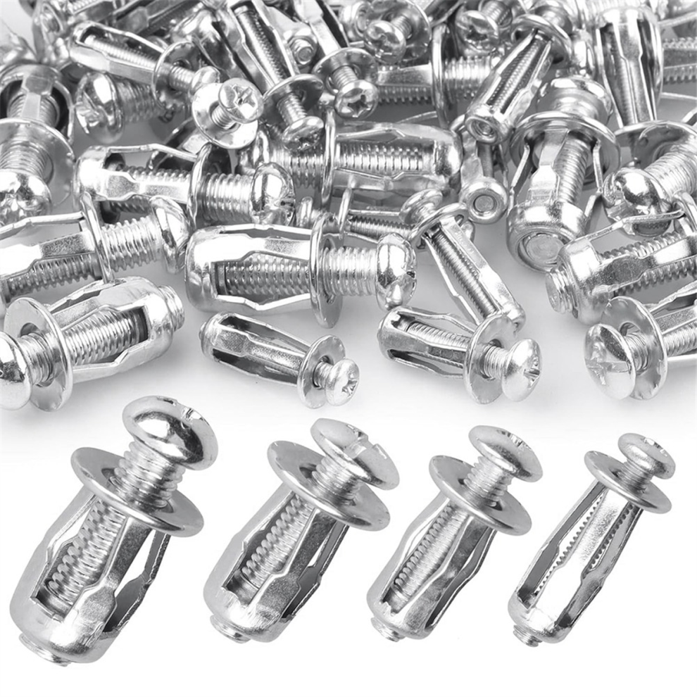 80Pcs Expansion Screw Petal Nut, M5 M6 M8 Jack Nuts, Shape Metal Nut with Screws Assembly for Hollow Wall Iron-image-OPC-PJ89W9S-NEW