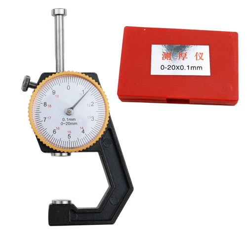 Portable Mini Thickness Gauge 0-20mm Pointer Handheld Flat Heads Paper 2