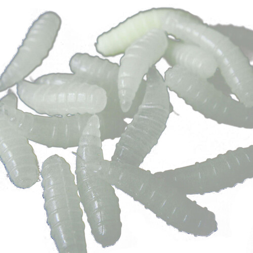 50pcs 1,6 Cm Köder Angelmaden Maden Gummiköder Würmer Nachtleuchtend 1