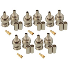 10 Setzt 3-Teilige Bnc-Rg58-Stecker-Crimpverbinder