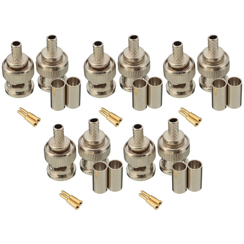 10 Setzt 3-Teilige Bnc-Rg58-Stecker-Crimpverbinder 1