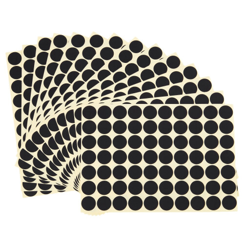 19Mm Circles Round Code Stickers Selbstklebende Klebeetiketten Schwarz 1