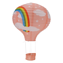 12 Heiß Luft Ballon Papier Laterne Lampenschirm Decken Leuchte Hochzeit Party , Rosa Regenbogen