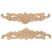 2 StÜCke 20 x 5 Cm Geschnitzte Lange Onlay Applique Unlackiert Rose TÜR Wohn Kultur Europäischen Stil