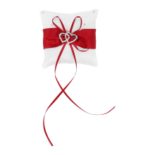 Ringkissen fuer Ehering Kissen mit Satinbaender Rot + 10cm x