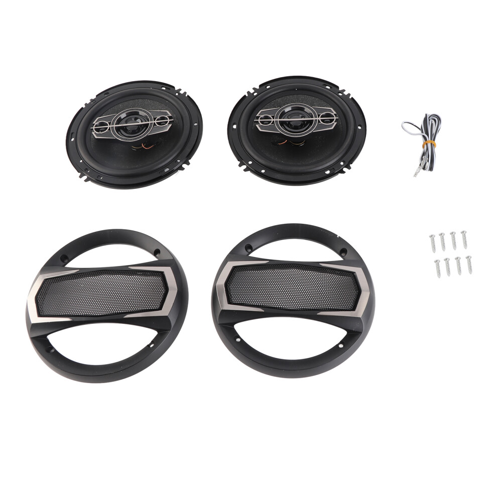 1Pair Car Loudspeaker 6In Coaxial Speakers 600W Black 9121376966019