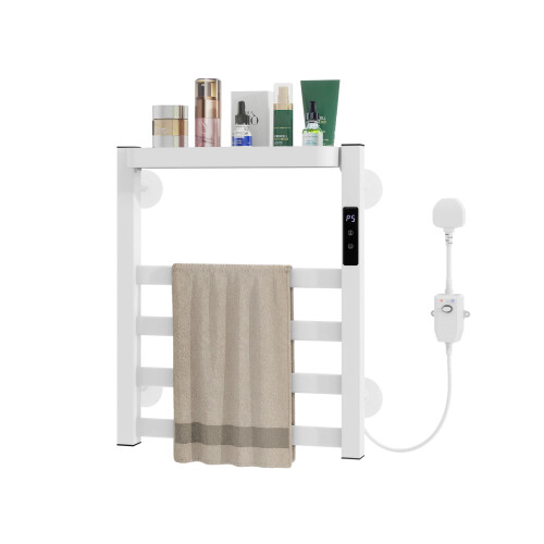 ELECWISH Bathroom Straight Heated Towel Rail Radiator with Storage Shelf Timer 1