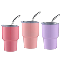 3Er-Pack Mini-SchnapsgläSer mit Strohhalm und Deckel, Mini-Becher, Doppelwandige SchnapsgläSer, 2 Unzen (A)