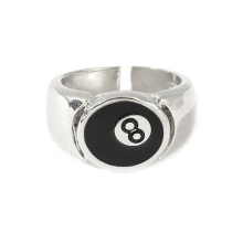 8-Ball-Pool-Ball-Ring, Verstellbare Zahl, Schwarz, 8 Acht-Pool-Billard-Ring, für Pool-Liebhaber, Billard-Männerring