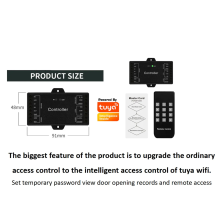 TUYA WLAN-Controller, EinzeltüR-Fernbedienung, Zugangskontrollplatine, 12 V, Wiegand 26-44 Bit, Eingang 1000 Benutzer