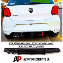 For VW Polo MK5 6C GTI Style Black Valance Diffuser Lip Body Kit 2014-17