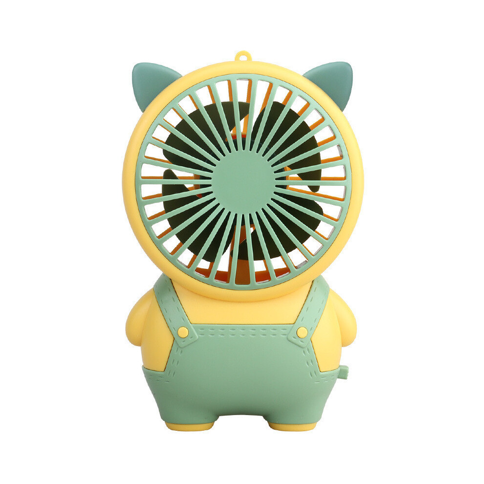 (Green) Handheld Small Cartoon Fan Usb Charging Powerful Cooling Portable Breeze-image-OPC-PJ8BPM2-NEW
