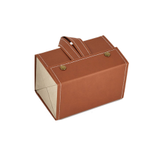4 Gitter Multifunktionale Aufbewahrungsbox für Schmuck und Brillen, handgefertigtes Brillenetui, Brillenschutzbox, Braun