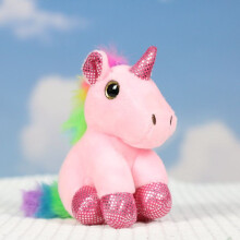 (Pink) Cartoon Unicorn Cute Plush Toy With Soft Short Fur Children For Accessories