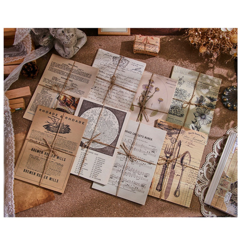Retro Handbook Material Book DIY Base Package Inspiration Series Decorative BackingPaper,H 2