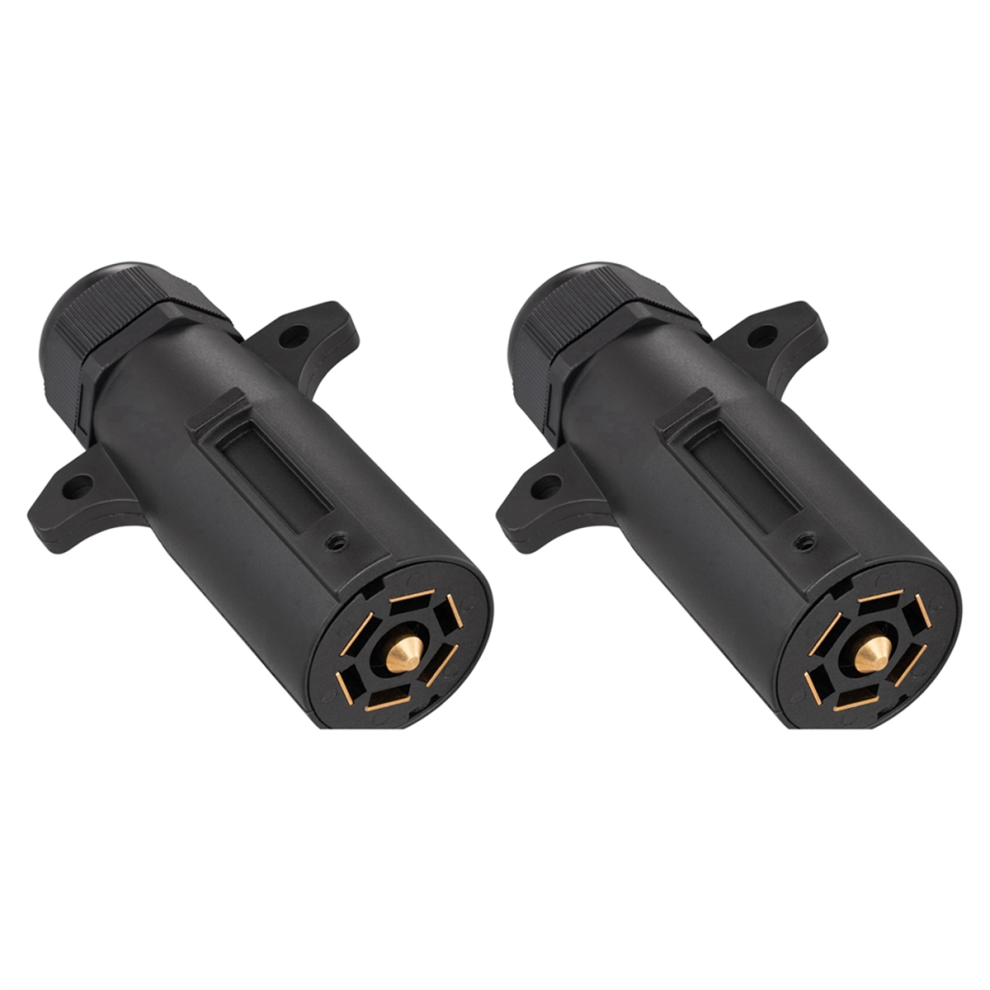 7 Pin Trailer Plug Waterproof, Round Rv-Style Way Plug, Detachable Connector Adapter Male End 4853961870924