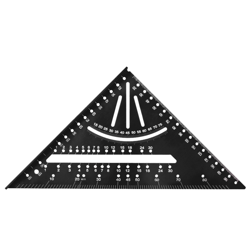 Woodworking Triangle Ruler Aluminum Alloy Special Right Angle 7Inch Metric 90 Degree Black 4853961870733